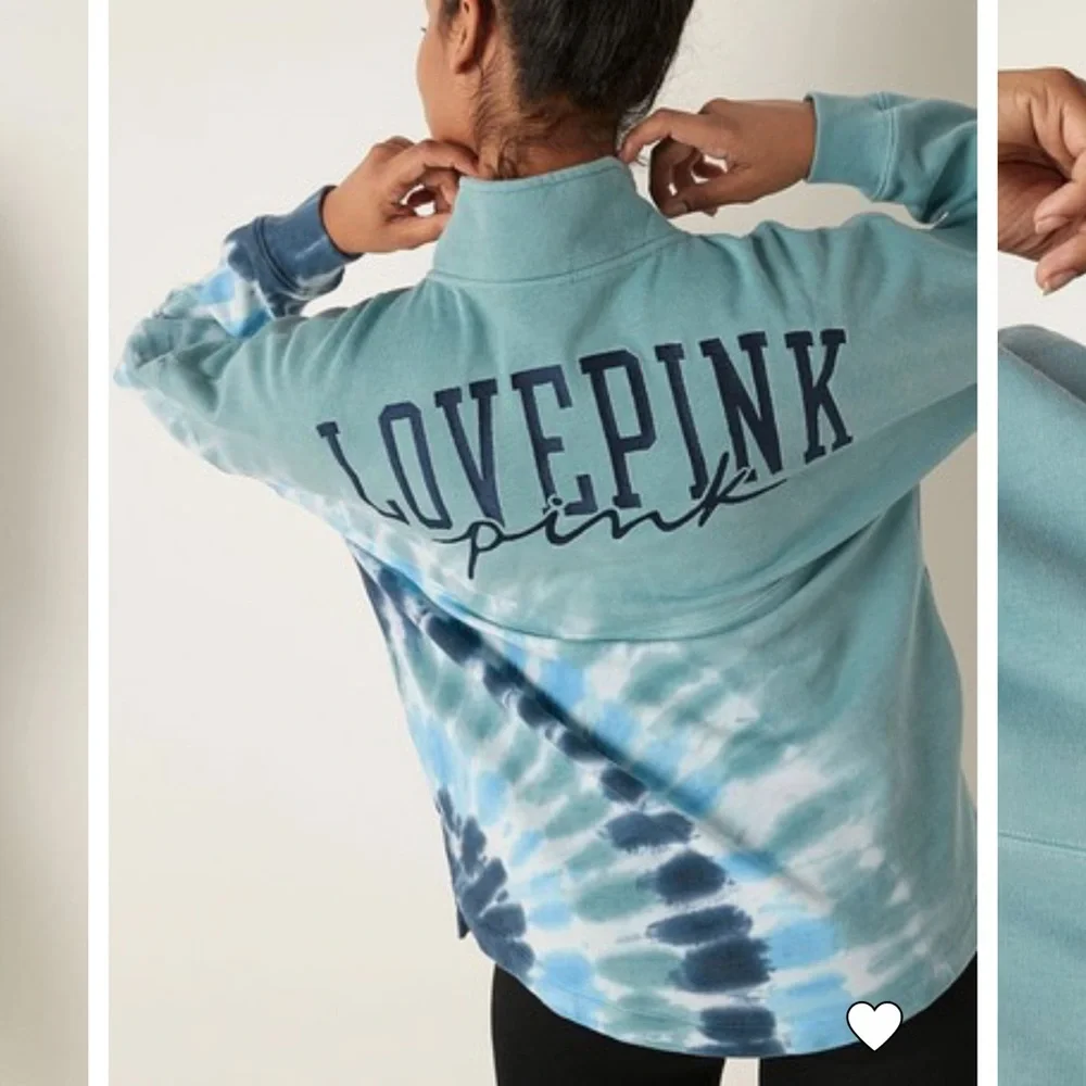 NWT Victoria's Secret PINK Varsity Oversized Half Zip Sweatshirt - Picture 13 of 14